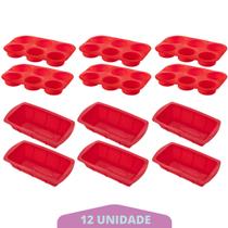 Jogo Forma Para Pães + Forma Cupcake Sortida Silicone 6Un - QUALITY HOUSE Jogo Forma Para Pães + Forma Cupcake Sortida Silicone 6Un - QUALITY HOUSE