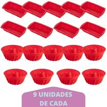 Jogo Forma Para Pães + Forma Espiral Sortida Silicone 9Un