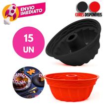 Jogo Forma Pudim Bolo Gelatina Sobremesa Furo Central Em Silicone Microondas Forno Air Fryer