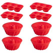 Jogo Forma Silicone Cupcake + Forma Espiral Sortida - 4Un