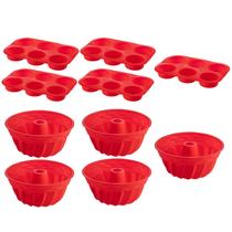 Jogo Forma Silicone Cupcake + Forma Espiral Sortida - 5Un