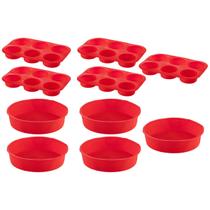 Jogo Forma Silicone Cupcake + Forma Redonda Sortida 10Un