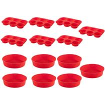 Jogo Forma Silicone Cupcake + Forma Redonda Sortida 14Un