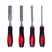 Jogo Formão 4pcs Madeira Chanfrado Carpinteiro Marceneiro Mtx Olho de Tigre Entalhar Esculpir