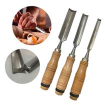 Jogo Formão Goiva Para Entalhe Madeira 3 Peças 1/2 - 3/4 e 1pol Goivado