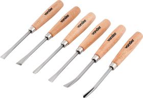 Jogo formão para escultura aço carbono com 6 peças - Vonder