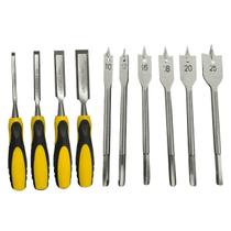 Jogo Formão Para Madeira e Broca Chata Entalhar Madeira