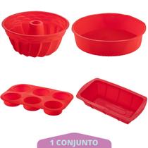 Jogo Formas Silicone Redonda Espiral Pães Cupcake Sortida