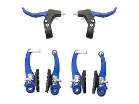 Jogo Freio V-brake Nylon Azul C/manete