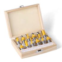 Jogo Fresa Tupia Laminadora Haste 6 Mm P/ Madeira Kit 12 Pçs