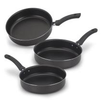 Jogo Frigideira Antiaderente 3 Peças Preto Nacional Jogo Frigideira Antiaderente 3 Peças Preto Nacional