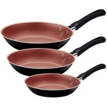 Jogo Frigideiras 3 PC Preta Linz Antiaderente Tramontina Jogo Frigideiras 3 PC Preta Linz Antiaderente Tramontina