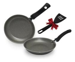 Jogo Frigideiras Francesas 2 Peças Antiaderente E Espátula