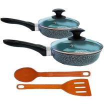 Jogo Frigideiras T05 N04 Alumínio Revestimento Cerâmico Antiaderente 16CM e 24CM Preto Javali Jogo Frigideiras T05 N04 Alumínio Revestimento Cerâmico Antiaderente 16CM e 24CM Preto Javali
