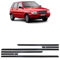 Jogo Friso Borrachão Lateral Uno 1995 A 2009 4 Portas 8 Peças