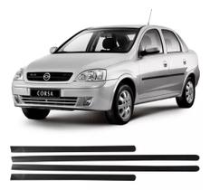 Jogo Friso Lateral Borrachão Preto Corsa Moderno 2002 2012