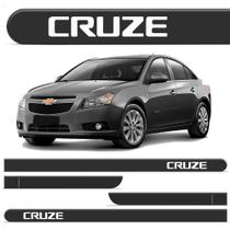 Jogo Friso Lateral Chevrolet Cruze 2012 Até 2019 - Cinza Spectrus Ponta Redonda - Sanfil