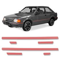 Jogo Friso Lateral Escort Hobby/xr3 1987 88 A 1994 Vermelho