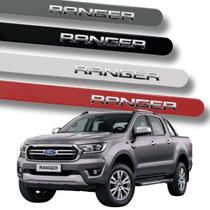 Jogo Friso Lateral Ford Escrita Ranger Cromada 2013 A 2026 Cor:PRETO EBONY