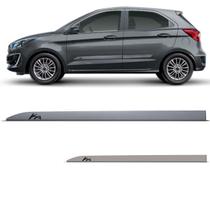 Jogo Friso Lateral Ford Ka Hatch Sedan 2015 a 2020 e PCD Cinza Copenhagem e Moscow Facão com Grafia