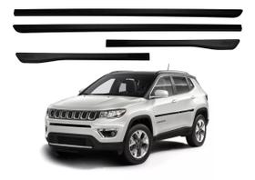 Jogo Friso Lateral Jeep Compass 2017 em diante Modelo Original Preto Fosco - TOPMIX