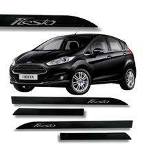 Jogo Friso Lateral New Fiesta Preto Ebony Ponta Faca Grafia