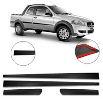 Jogo Friso Lateral Porta Borrachão Strada 2005 A 2020 2 Portas 4 Peças