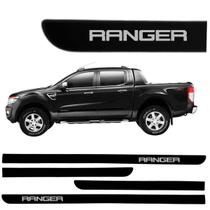Jogo Friso Lateral Ranger Preto Ebony Ponta Faca + Grafia