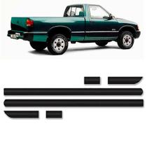 Jogo Friso Lateral S10 Cabine Simples 1995 A 2000 6pcs Preto