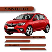 Jogo Friso Porta Renault Sandero Ponta Redonda Grafia Cores