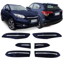 Jogo Friso Protetor de Para-choque para Hr-v 2016 a 2022 Azul Cósmico com Filete Cromado 6 Peças