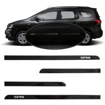 Jogo Friso Slim Lateral Chevrolet Spin Original com Grafia Cores Cor:Preto Liszt