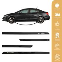 Jogo Friso Slim Lateral Honda Civic Original com Grafia Cores