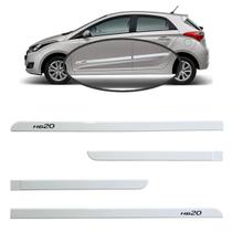 Jogo Friso Slim Lateral Hyundai HB20 Original com Grafia Branco Atlas 2020 a 2023