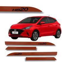 Jogo Friso Slim Lateral Hyundai HB20 Original com Grafia Cores