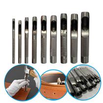 Jogo Furador de Couro Vazador Perfurador Cinto Borracha 9 Peças Lugatools