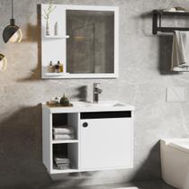 Jogo Gabinete com Cuba e Espelheira Haiti Branco Preto