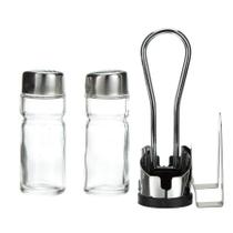 Jogo Galheteiro De Saleiro E Pimenteiro Em Aço Inox Com Porta Guardanapo Jogo Galheteiro De Saleiro E Pimenteiro Em Aço Inox Com Porta Guardanapo