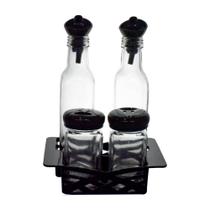 Jogo Galheteiro De Vidro E Porta Tempero 4Peças Casambiente