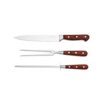 Jogo garfo e faca com chaira inox Fracalanza Hanzo Wood 3 peças Jogo garfo e faca com chaira inox Fracalanza Hanzo Wood 3 peças