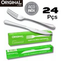 Jogo Garfo Faca Aço Inox 24 Peças Bar Restaurante Buffet Jogo Garfo Faca Aço Inox 24 Peças Bar Restaurante Buffet