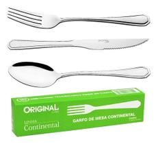 Jogo Garfo Faca Colher Inox 18 Peças Restaurante Buffet Faqueiro Talheres Jogo Garfo Faca Colher Inox 18 Peças Restaurante Buffet Faqueiro Talheres