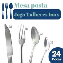 Jogo Garfo Faca Inox 24 Peças Bar Restaurante Bufffet Casa Escola Lanchonete - Fratelli