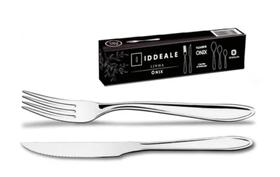 Jogo Garfo Faca Inox 24 unidades Talheres Restaurante Buffet Hotel 12 und cada