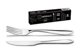 Jogo Garfo Faca Inox 24 unidades Talheres Restaurante Buffet Hotel 12 und cada - Iddeale