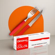 Jogo Garfo Faca Inox Cabo Plástico Preto 24 Peças Talheres