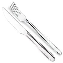 Jogo Garfos e Facas de Churrasco Talheres Inox 48pçs Turim