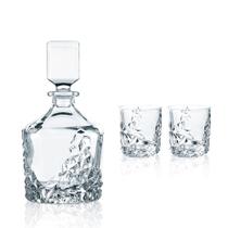 Jogo garrafa + copos whisky sculpture com 3 peças - cristaline - NACHTMAN