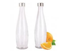 Jogo Garrafa de Vidro Acqua Transparente com Tampa 1Litro 2 Unidades - Vitrizi Jogo Garrafa de Vidro Acqua Transparente com Tampa 1Litro 2 Unidades - Vitrizi