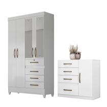 Jogo Gaveteiro e Roupeiro Tulum Com Espelho Branco Rosa Azul Lilás Jogo Gaveteiro e Roupeiro Tulum Com Espelho Branco Rosa Azul Lilás